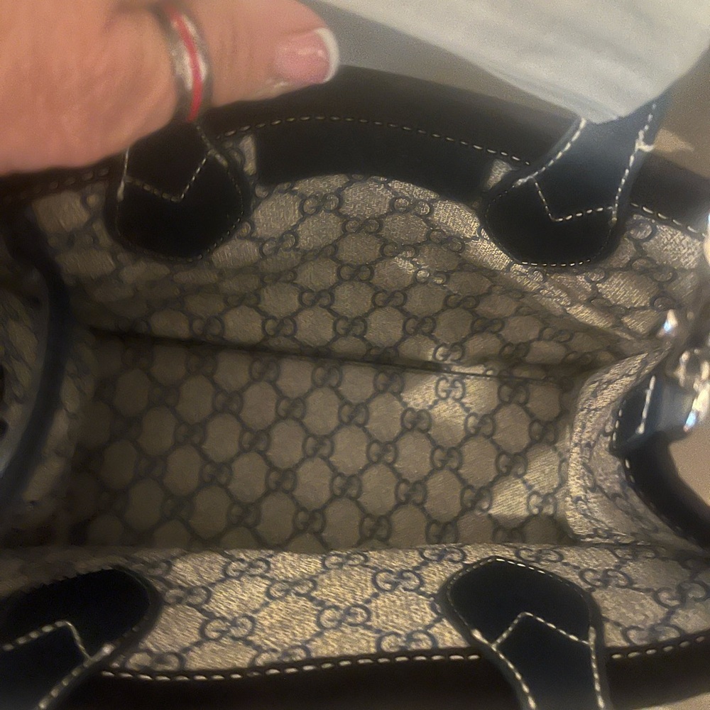 Gucci Black and blue small tote - Picture 6 of 7